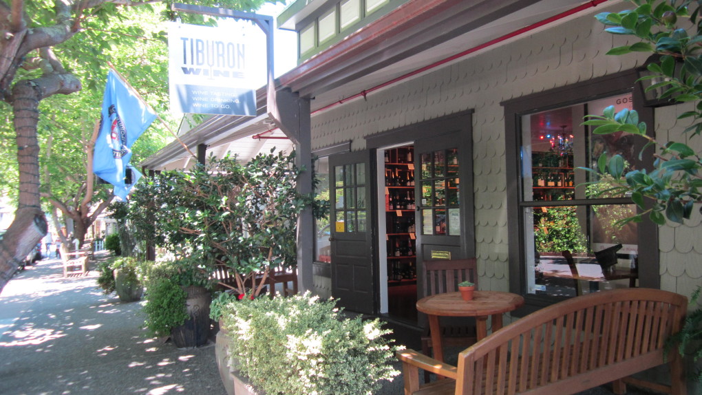 Tiburon Wine, located on Main Street in Tiburon CA has a lovely patio to enjoy wine on.