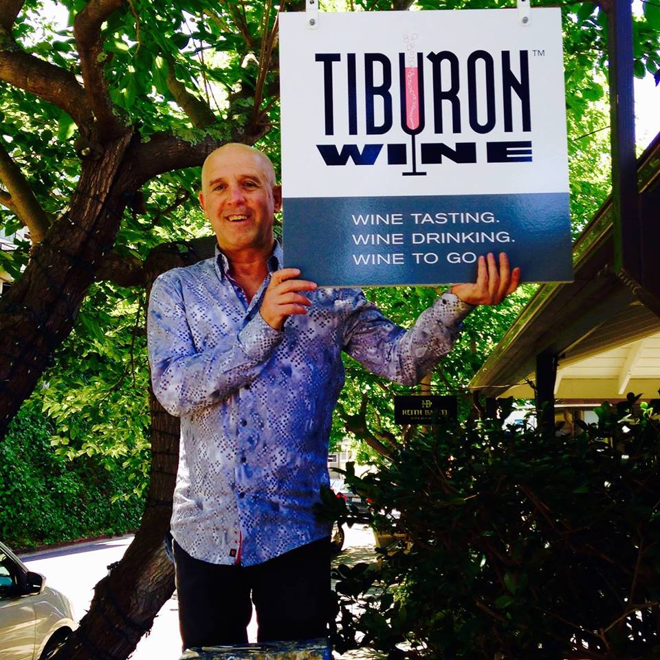 Jerry Horn at his new wine shop in Tiburon CA, Tiburon Wine